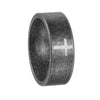 Titanium Steel Ring And Bracelet Unisex With Geometric Pattern And Distressed Design
