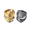 Titanium Steel Ring And Bracelet With Distressed Style And Cartoon Character Pattern