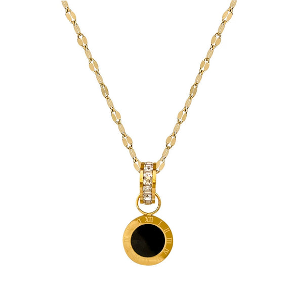 Titanium Steel Ring And Clavicle Necklace With Geometric Pattern And Electroplating Treatment Unisex Fashion Style