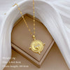 Titanium Steel Ring And Necklace Set With Geometric Pattern Copper Pendant Suitable For Women And Unisex