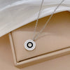 Titanium Steel Ring And Necklace With Geometric Pattern Electroplated In Minimalist And Cartoon Style For Unisex