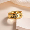Titanium Steel Ring Antique Silver Retro With Letters Numbers Text Electroplating For Men