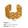 316L Stainless Steel Ring Geometric Design Electroplated For Women