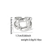 Titanium Steel Ring Geometric Hollow Leaf Design Electroplating Light Luxury Style For Ladies