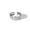 Titanium Steel Ring Geometric Hollow Leaf Design Electroplating Light Luxury Style For Ladies