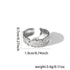 Titanium Steel Ring Geometric Hollow Leaf Design Electroplating Light Luxury Style For Ladies