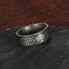Titanium Steel Ring Geometric Pattern Distressed Style Unisex Jewelry