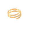 Titanium Steel Ring Geometric Style Three Layer Line Row Drill Opening Electroplated Women's Jewelry