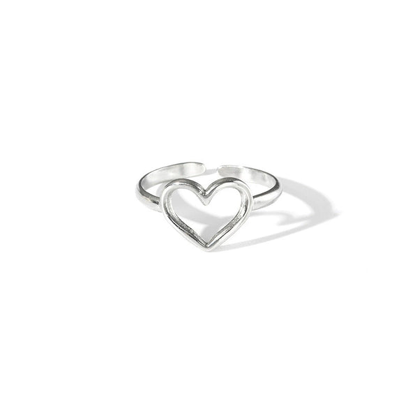 Titanium Steel Ring Leaves Love Hollow Design Geometric Electroplated Unisex