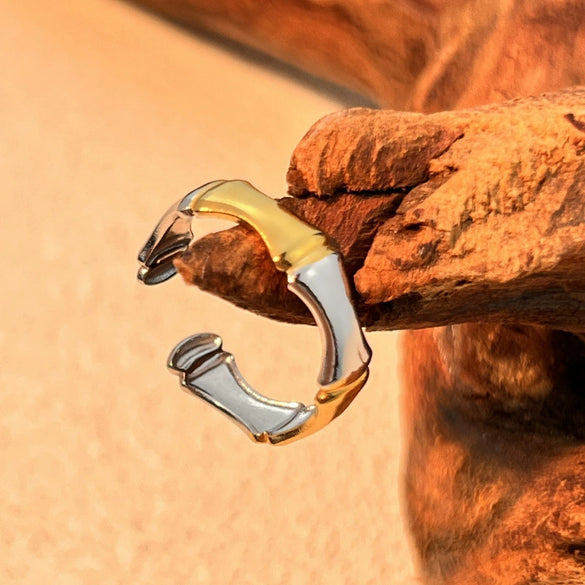 Titanium Steel Ring Natural Style Heart Shape Electroplated
