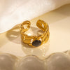 Titanium Steel Ring Plated With Gold Geometric U Shape Women's Style