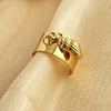 Titanium Steel Ring Plated With 18K Gold Heart Pendant Natural Style Jewelry