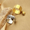 Titanium Steel Ring Plated With 18K Gold Heart Pendant Natural Style Jewelry