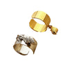 Titanium Steel Ring Plated With 18K Gold Heart Pendant Natural Style Jewelry