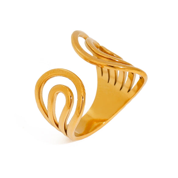 Titanium Steel Ring Stainless Steel Jewelry Geometric Design Electroplated