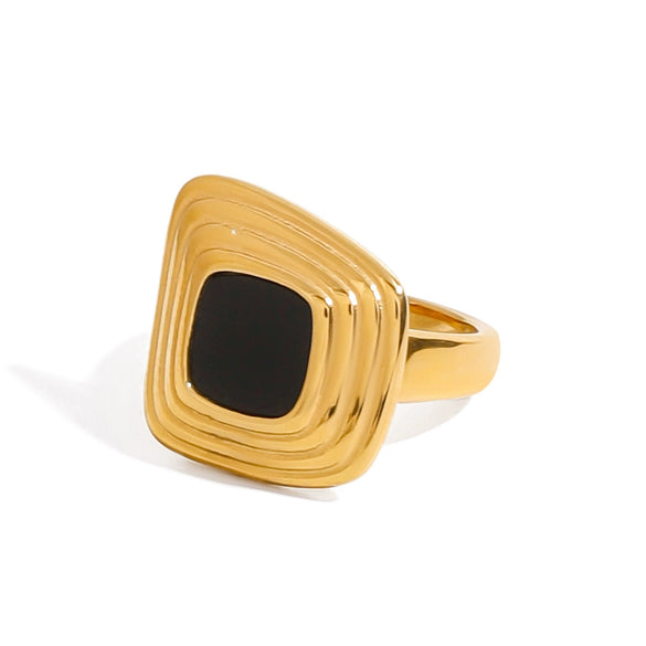 Titanium Steel Ring Stainless Steel Jewelry Geometric Style Electroplating For Women