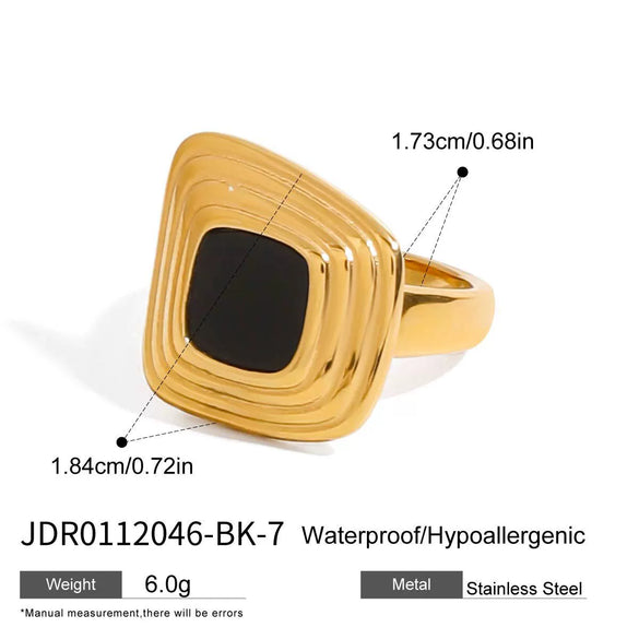 Titanium Steel Ring Stainless Steel Jewelry Geometric Style Electroplating For Women