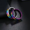 Titanium Steel Ring Unisex Colorful Rainbow With Letters Numbers Text Electroplated