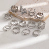 Titanium Steel Ring With Geometric Hollow Leaves Pattern Electroplated For Women And Men