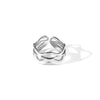 Titanium Steel Ring With Geometric Hollow Leaves Pattern Electroplated For Women And Men