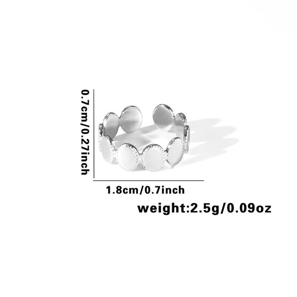 Titanium Steel Ring With Geometric Hollow Leaves Pattern Electroplated For Women And Men