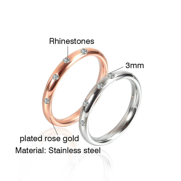 Titanium Steel Rose Gold Plated Arc Half Ring With Star Pattern For Women