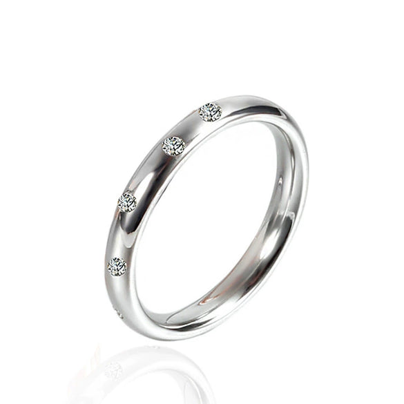 Titanium Steel Rose Gold Plated Arc Half Ring With Star Pattern For Women