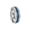 Titanium Steel Rotatable Chain Double Row Diamond U Shape Women's And Unisex Fashion Ring With Electroplating Treatment