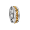 Titanium Steel Rotatable Chain Double Row Diamond U Shape Women's And Unisex Fashion Ring With Electroplating Treatment