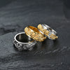 Titanium Steel Rotatable Polished Geometric Dragon Ring Gold Plated Spinner Ring For Men And Women
