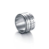 Titanium Steel Rotatable Ring With Arabic Digital Pattern Polishing Drip Treatment For Men And Unisex