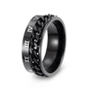 Titanium Steel Rotatable Ring With Letters Numbers Text Electroplating Unisex Hand Jewelry