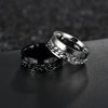 Titanium Steel Rotatable Ring With Letters Numbers Text Electroplating Unisex Hand Jewelry