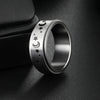 Titanium Steel Rotatable Ring With Stars And Moon Geometric Pattern For Unisex Apply Oil Treatment