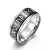 Titanium Steel Rotatable Viking Character Luminous Ring With Polishing For Men And Women Geometric Style