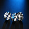 Titanium Steel Rotatable Viking Character Luminous Ring With Polishing For Men And Women Geometric Style