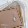 Titanium Steel Rotating Cat's Eye Stone Necklace With Geometric Pattern Electroplating For Unisex Cartoon Style