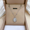 Titanium Steel Rotating Cat's Eye Stone Necklace With Geometric Pattern Electroplating For Unisex Cartoon Style