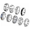Titanium Steel Rotating Decompression Chain Ring Jewelry With Geometric Design