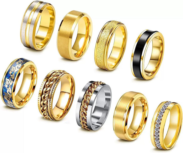 Titanium Steel Rotating Decompression Chain Ring Jewelry With Geometric Design
