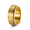 Titanium Steel Rotating Ring Jewelry With Geometric Pattern And Electroplating