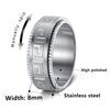 Titanium Steel Rotating Ring Jewelry With Geometric Pattern And Electroplating