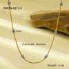 Titanium Steel Round Bead Clavicle Chain Necklace Electroplated Fashion Jewelry