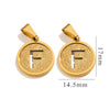 Titanium Steel Round Letter Pendant Jewelry With Sand Pressure And Electroplating Design