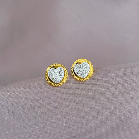 Titanium Steel Round Love Minimalist Geometric Electroplated Unisex Earrings