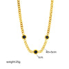 Titanium Steel Round Plate Chain Necklace Simple Punk Retro Hiphop Style With Electroplating For Women