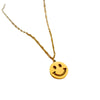 Titanium Steel Round Smiling Face Geometric Fashion Minimalist Electroplated Necklace For Women And Unisex