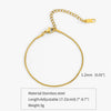 Titanium Steel Round Snake Bone Chain Electroplated Adjustable Hand Jewelry Geometric Style Bracelet For Women And Unisex