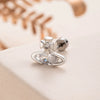Titanium Steel Saturn Earrings With Zircon For Women