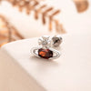 Titanium Steel Saturn Earrings With Zircon For Women